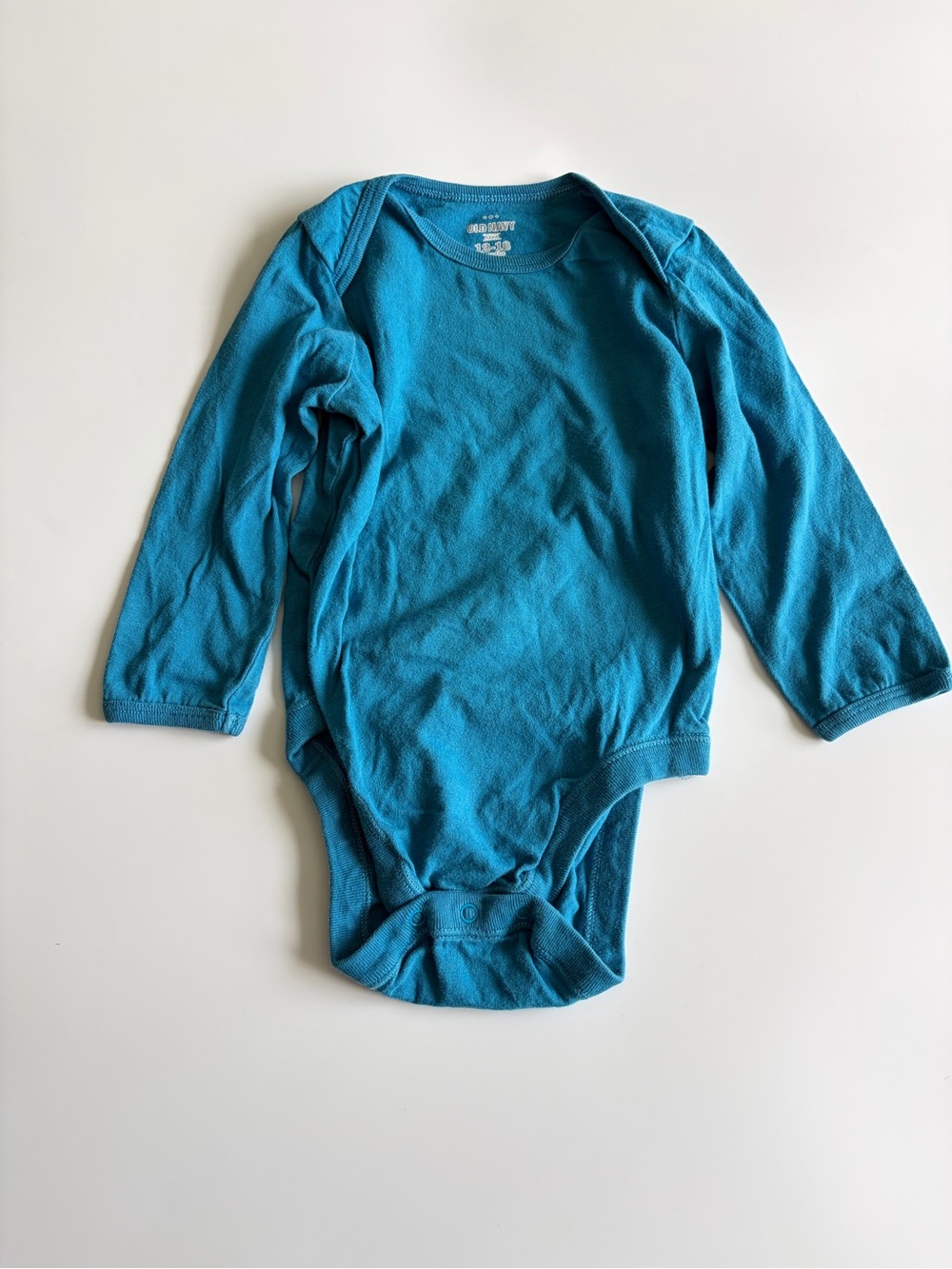 Bundle of Baby Boy Onesies Size 12-18 Months Long Sleeve Blue Gingham Gray Teal - Picture 11 of 16